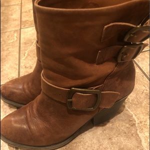 Lucky Brand Leather Strap Booties 9